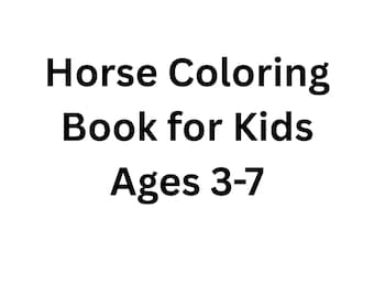 Livre de coloriage de chevaux pour enfants de 3 à 7 ans | Coloriages de chevaux à imprimer | Livre de coloriage mignon pour tout-petits | Téléchargement instantané