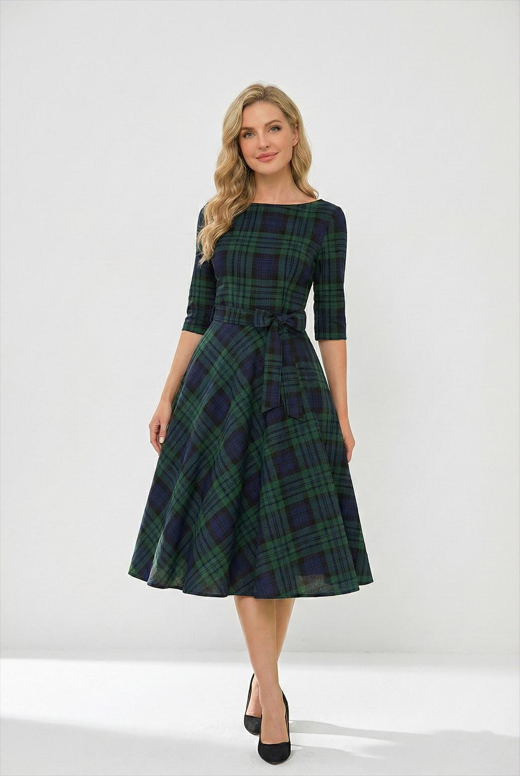 Womens Black Watch Plaid Dress - Etsy