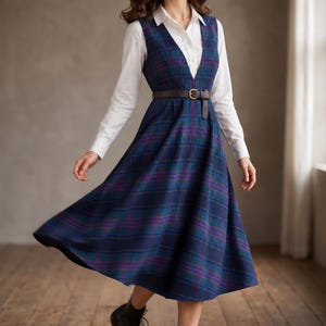 Tartan Pinafore Dress - Etsy Tartan Pinafore Dress - Etsy