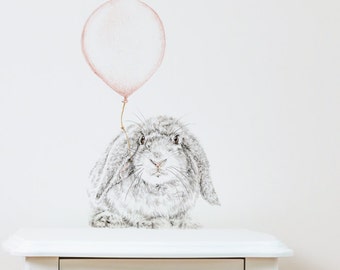 Bunny with Balloon Removable Wall Decal