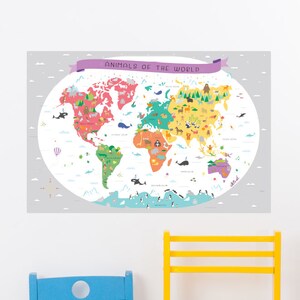 Animals Of The World Wall Sticker Decal | Bildungswandsticker, Lernen, Wandkunst, Wanddekorationen, Kinderzimmer, Schule, Bildung, Geschenke