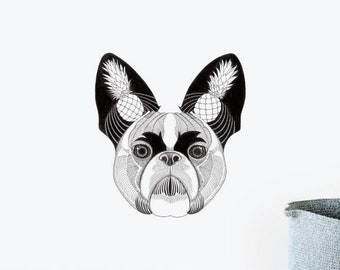 Leal perro pared calcomanía / ilustración pegatinas de pared, animales pegatinas de pared, calcomanías de pared, decoración del hogar, arte de la pared, ilustraciones