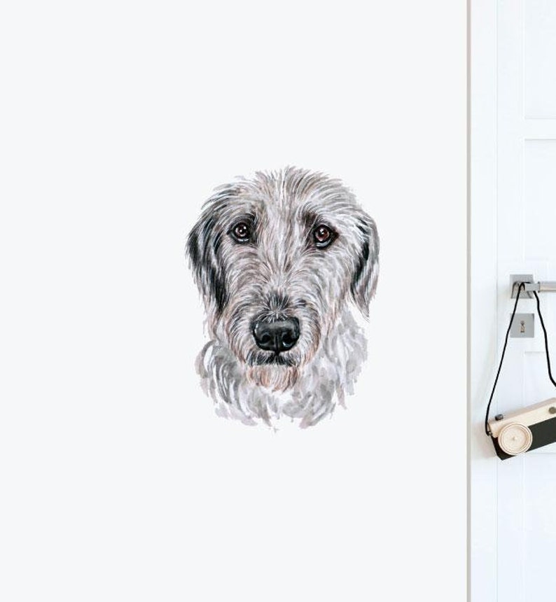 Dogs and Pets Wall Stickers Wall Decals Animals Wall Decals Wall Art Scottish Deerhound Dog Wall Sticker Decal Kids Stickers