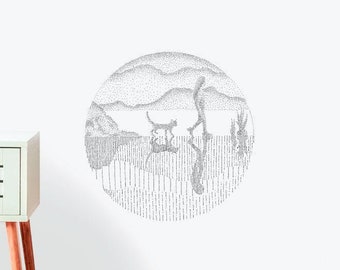 Take Me To The Mountains Wall Sticker Calcomanía Ilustración pegatinas de pared, animales pegatinas de pared, calcomanías de pared, decoración del hogar, ilustraciones