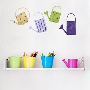 Watering Cans Wall Sticker Decal | Illustration Wall Stickers, Animals Wall Stickers, Wall Decals, Home Decor, Wall Art, Illustrations