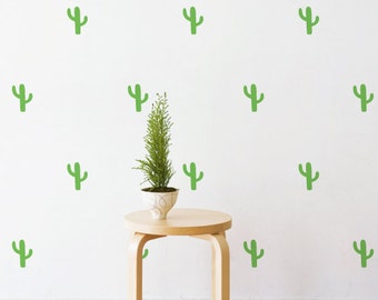 Mini Cactus (Set Of 35) Wall Sticker Decal | Pattern, Wall Art, Girls Room, Boys Room, Nursery Decal, Wall Decals, Kids Room Patterns