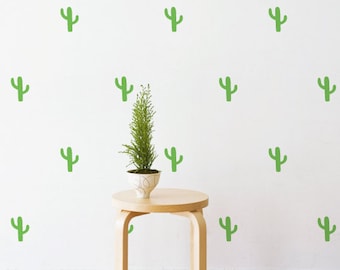 Mini Cactus (Set Of 35) Wall Sticker Decal | Pattern, Wall Art, Girls Room, Boys Room, Nursery Decal, Wall Decals, Kids Room Patterns