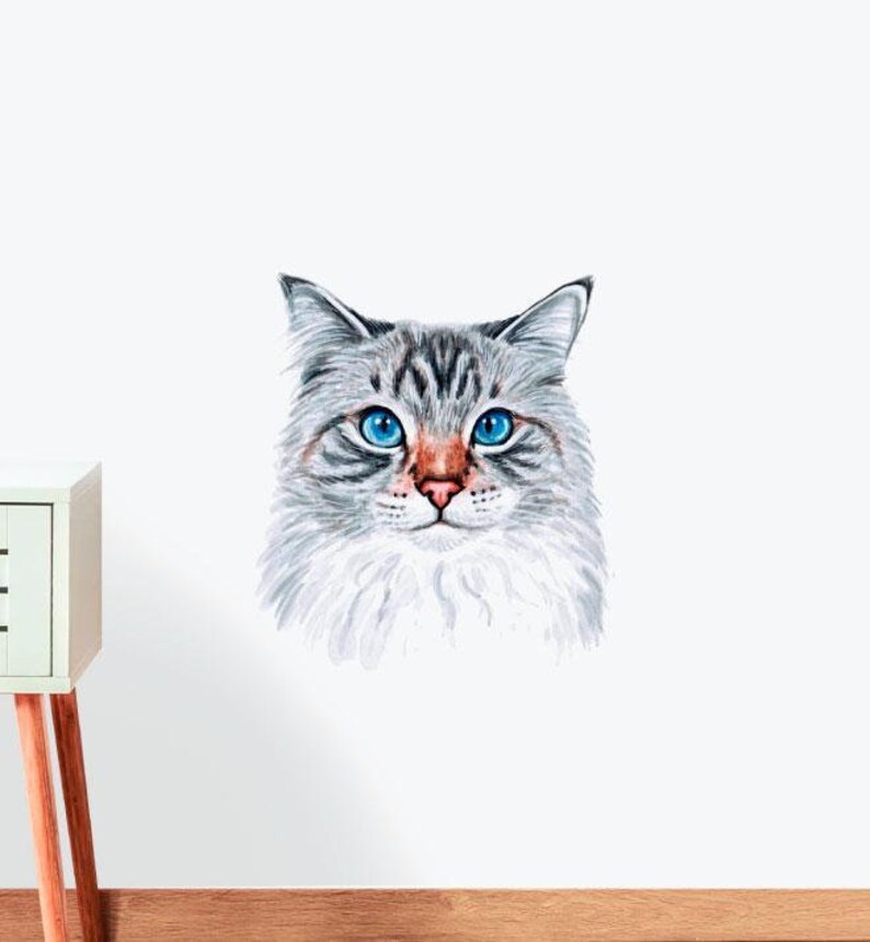 Dogs and Pets Wall Stickers Wall Art Animals Wall Decals Wall Decals Kids Stickers Siberian Cat Wall Sticker Decal