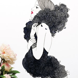 Wave Girl Wall Sticker Decal | Illustration Wall Stickers, Animals Wall Stickers, Wall Decals, Home Decor, Wall Art, Illustrations