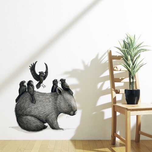 Quokka the Wombat Wall Sticker Decal Australian Animal Etsy