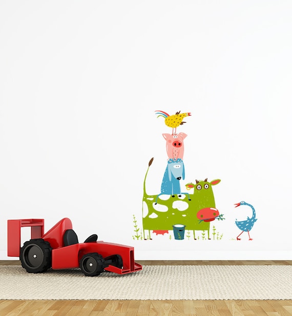 Stacked Wall Sticker Decal Kids, Wall Stickers Farm Animals