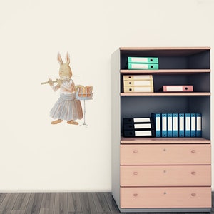 Kaninchen-Lernflöte Wall-Aufkleberdedekret | Kids Wall Sticker, Tiere Wandaufkleber, Kinderwanddekale, Wall Art, Kids Room, Girl, Boy