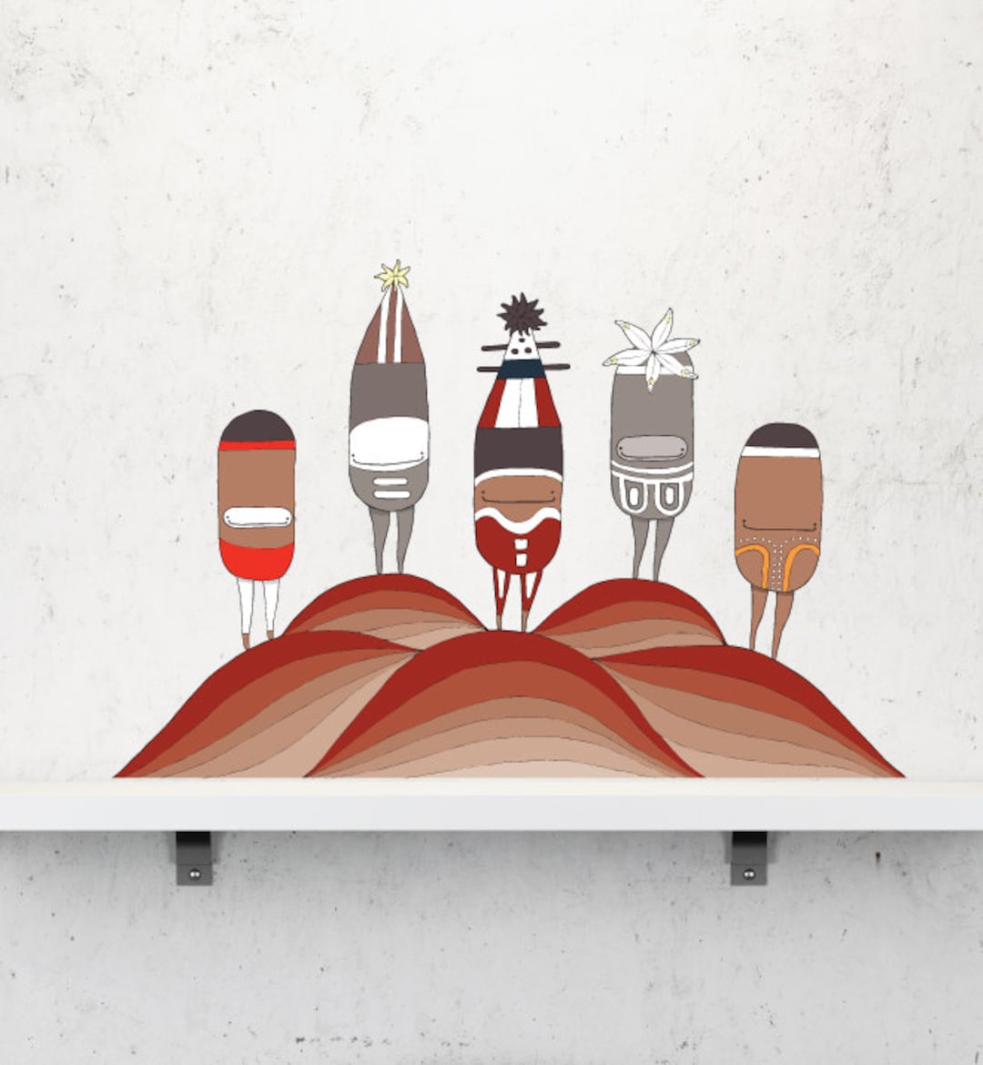 Aboriginal Australia Wall Sticker Decal Kids Wall Stickers, Animals