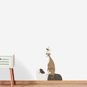 Stacked Dogs Wall Sticker Decal | Dogs and Pets Wall Stickers, Wall Art, Wall Decals, Kids Stickers, Animals Wall Decals