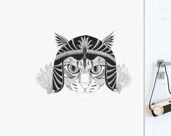 Simba The Fighter pared pegatina calcomanía / ilustración pegatinas de pared, animales pegatinas de pared, calcomanías de pared, decoración del hogar, arte de la pared, ilustraciones