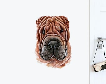 Shar Pei Wall Sticker Decal | Dogs and Pets Wall Stickers, Wall Art, Wall Decals, Kids Stickers, Animals Wall Decals