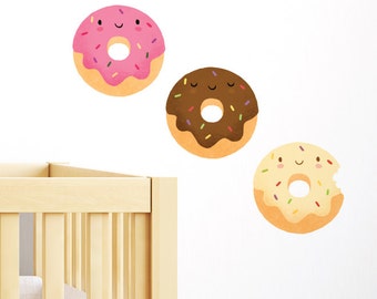 Happy Donuts (Set Of 6) Wall Sticker Decal | Illustration Wall Stickers, Animals Wall Stickers, Wall Decals, Home Decor, Wall Art