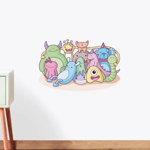 Monster Family Photo Wall Sticker Decal | Kids Wall Stickers, Animals Wall Stickers, Childrens Wall Decals, Wall Art, Kids Room, Girl, Boy