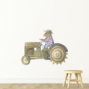 Mr Mole Man Driving Tractor Wall Sticker Decal | Kids Wall Stickers, Animals Wall Stickers, Childrens Wall Decals, Wall Art, Kids Room