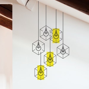 Hanging Studio Lamps Wall Sticker Decal | Illustration Wall Stickers, Animals Wall Stickers, Wall Decals, Home Decor, Wall Art