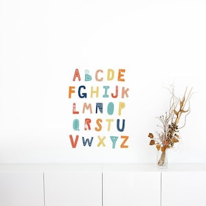 Cozy Cloud Alphabet Wall Sticker Decal | Educational Wall Stickers, Learning, Wall Art, Wall Decals, Kids Room, School, Education, Gifts
