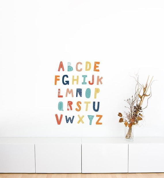 Cozy Cloud Alphabet Wall Sticker Decal Educational Wall Etsy