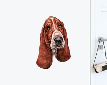 Etiqueta engomada retirada de la pared de Bloodhound Perros y mascotas pegatinas de pared, arte de la pared, calcomanías de la pared, pegatinas de los niños, calcomanías de la pared de los animales
