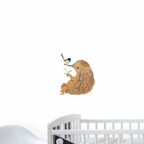 Naklejka ścienna Echidna Bird | Naklejki ścienne dla dzieci, Naklejki ścienne ze zwierzętami, Naklejki ścienne dla dzieci, Sztuka ścienna, Pokój dziecięcy, Dziewczynka, Chłopiec