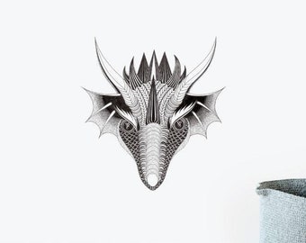 Dignified Dragon Wall Sticker Decal | Illustration Wall Stickers, Animals Wall Stickers, Wall Decals, Home Decor, Wall Art, Illustrations