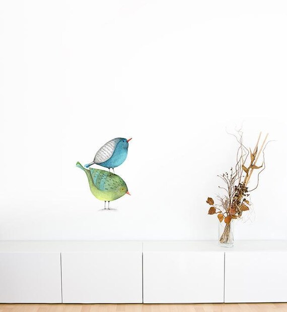 Two Birds Stacked up Wall Sticker Decal Dogs and Pets Wall Etsy