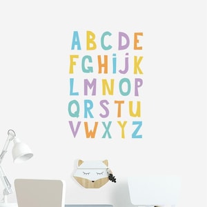 Multi-Coloured Alphabet Wall Sticker Decal | Educational Wall Stickers, Learning, Wall Art, Wall Decals, Kids Room, School, Education, Gifts