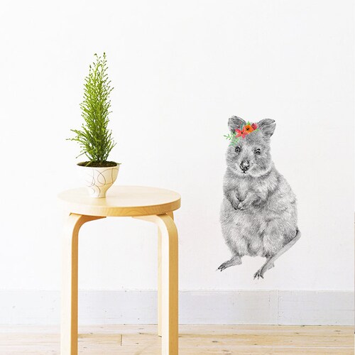 Quokka the Wombat Wall Sticker Decal Australian Animal Etsy