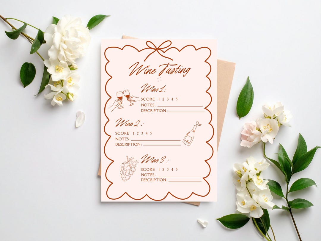 Wine Tasting Score Card Template, Printable Wine Tasting Sheet ...