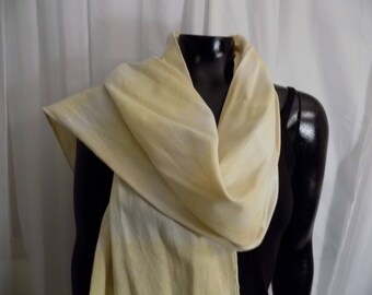 Eco Dyed Golden Yellow Cotton Scarf/Wrap with Turmeric