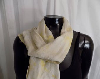 Eco Dyed Golden Yellow Silk Scarf with Turmeric