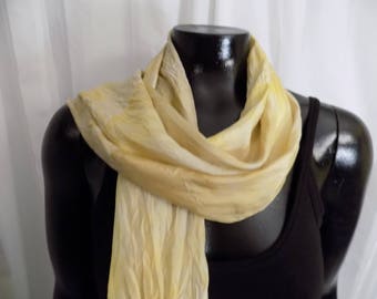 Eco Dyed Golden Yellow Silk Scarf with Turmeric