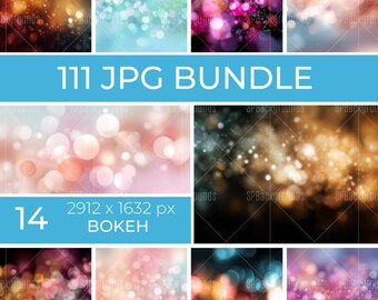 111 Verschwommene Bokeh-Hintergründe JPG Bundle | Abstrakte leichte Texturen | Digitales Papier | Fotografie Kulissen