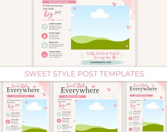 Bearbeitbare Canva Social Media Vorlagen | Pink Business Posts (Digitaler Download)
