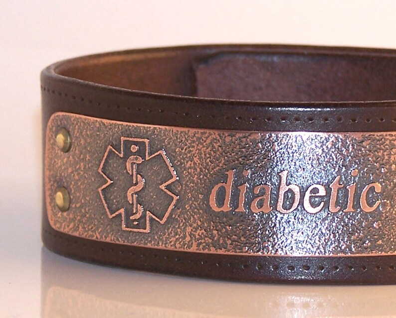 Diabetic Bracelet Medical Alert Bracelet Unisex Leather Etsy Australia