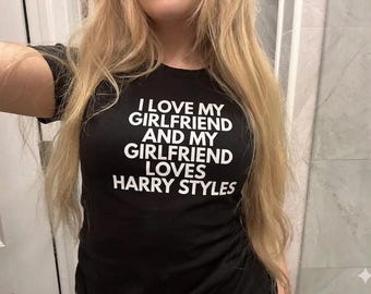 I Love My Girlfriend and My Girlfriend Loves Harry Styles T-Shirt,Kiss All The Time Disco Occasionally Merch Tour Concert,Harry Styles Shirt