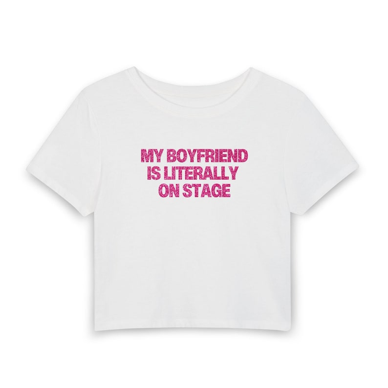 My Boyfriend Is Literally On Stage Baby Tee, Kiss All The Time Disco Occasionally Harry Album Merch Tour Concert Y2K 90s, Harry Styles Shirt image 6