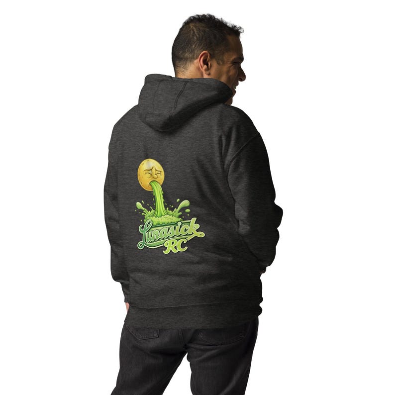 Moon Rise  Drop • Logo Charcoal Gray Hoodie