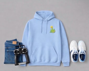 Moon Rise Drop • Sweat à capuche bleu Carolina avec logo