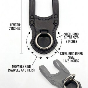 Handmade Leather Axe Holder Belt Loop – Viking & Medieval LARP Gear, Rugged Bushcraft Camping Tool, Her/Him Gift, Premium Steel Ring Holster image 4
