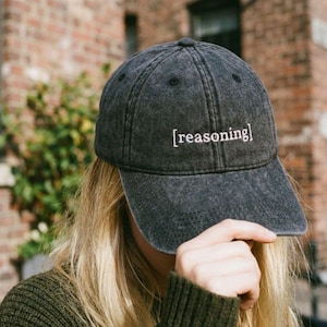 Reasoning Embroidered Vintage Cap | AI Vintage Cap | Minimalist Developer Tech Gift | Washed-out