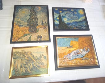 4x Van Gogh prints in frames.  Between 10'' & 14''