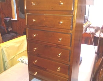 Vintage Lingerie cabinet dresser / 6x drawer / stained wood / Armoires