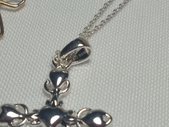 solid Sterling silver crucifix charm & chain + 14… - image 5