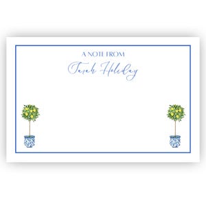 Niestandardowe kartki z imieniem, cytrynowe artykuły papiernicze, niebieskie i białe kartki z imieniem, do druku