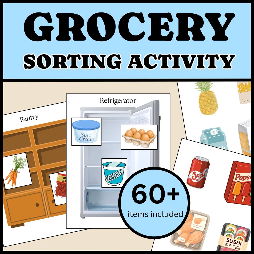 Grocery Sorting Activity Printable Life Skills Occupational Therapy ...